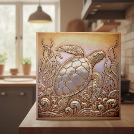 Copper Metallic Iridescent Turtle ID1223 タイル