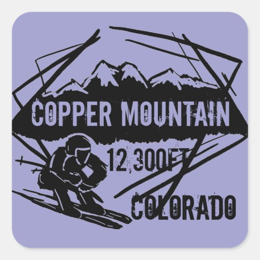 Copper Mountain Coloradoスキー標高スタンプ スクエアシール (正面)