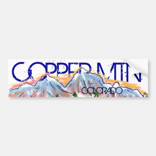 Copper Mountain Coloradoマウンテン芸術的ステッカー バンパーステッカー (正面)