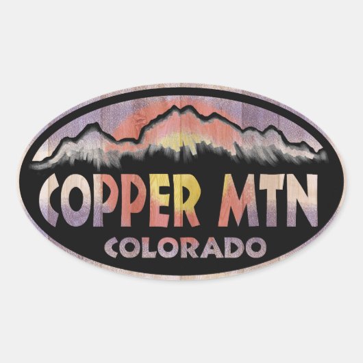 Copper Mountain Colorado木旗ovalスタンプ 楕円形シール (正面)