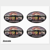 Copper Mountain Colorado木旗ovalスタンプ 楕円形シール (シート)