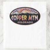 Copper Mountain Colorado木旗ovalスタンプ 楕円形シール (バッグ)