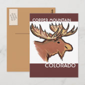 Copper Mountain Colorado茶色のムース葉書 ポストカード (正面/裏面)