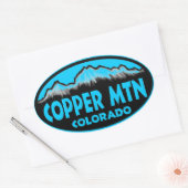 Copper Mountain Colorado青い楕円形のシール 楕円形シール (封筒)