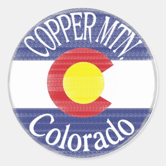 Copper Mountain Colorado circleフラッグステッカー ラウンドシール (正面)