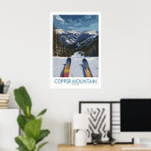 Copper Mountain Colorado Wall Art Snowy Peak ポスター (ホームオフィス)