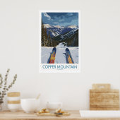 Copper Mountain Colorado Wall Art Snowy Peak ポスター (キッチン)