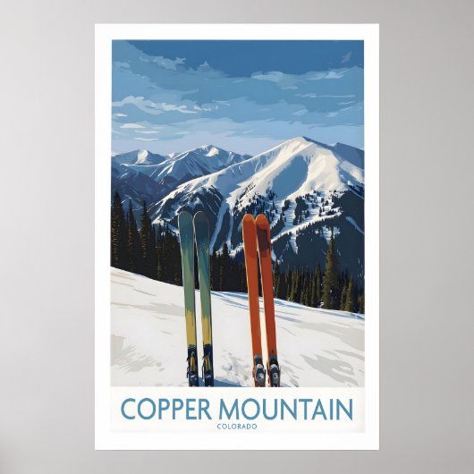Copper Mountain Ski Wall Art Ski Print 1 ポスター (正面)