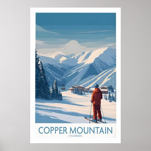 Copper Mountain Ski Wall Art Winter Sports ポスター (正面)