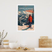 Copper Mountain Travel Poster Skiing Into Sunset 1 ポスター (キッチン)