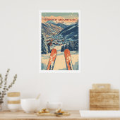 Copper Mountain Travel Poster Sunset Ski Slopes 1 ポスター (キッチン)