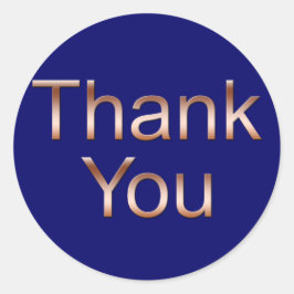 Copper on Dark Blue Thank Stickers ラウンドシール