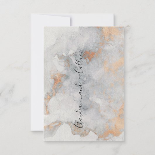 Copper Quarry結婚の3食選択RSVPカード 出欠カード (裏面)