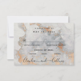 Copper Quarry結婚の3食選択RSVPカード 出欠カード