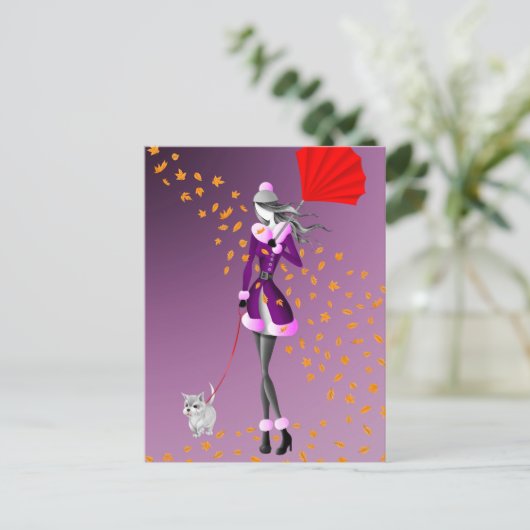 Copper Rain Purple Postcard ポストカード (スタンド正面)