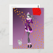 Copper Rain Purple Postcard ポストカード (正面/裏面)