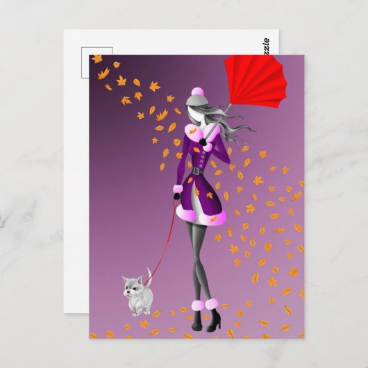 Copper Rain Purple Postcard ポストカード (正面/裏面)