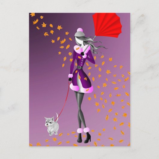 Copper Rain Purple Postcard ポストカード (正面)