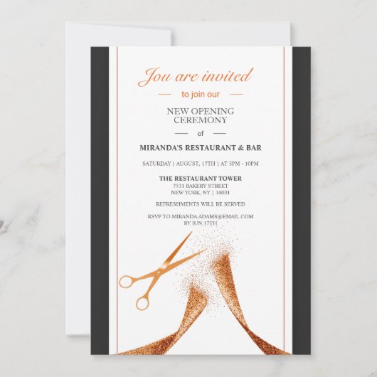 Copper Ribbon Restaurant新オープン 招待状 (正面)