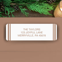 Copper Simple Modern Boho Holiday Return Address
