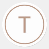 Copper Simple Modern Monogram Christmas Envelope ラウンドシール (正面)