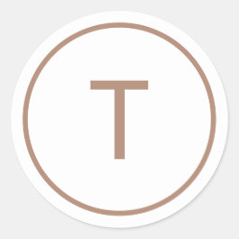 Copper Simple Modern Monogram Christmas Envelope ラウンドシール