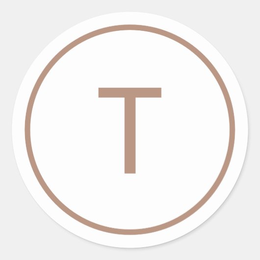 Copper Simple Modern Monogram Christmas Envelope ラウンドシール (正面)