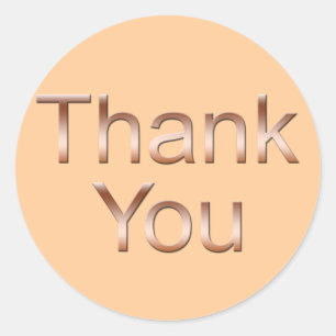 Copper Thank You Stickers ラウンドシール