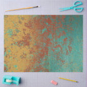 Copper Turquoise Blue Orange Brown Texture 薄葉紙 (クラフト)