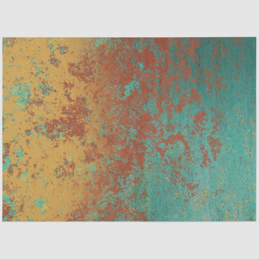 Copper Turquoise Blue Orange Brown Texture 薄葉紙 (正面)