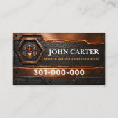 Copper Welder Welding Services Metal Logo QR Code 名刺 (正面)