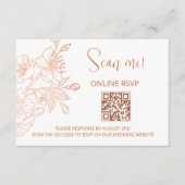Copper White結婚のQRコードRSVPオンライン エンクロージャーカード (正面)
