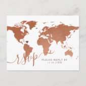 Copper World Map旅行先RSVPポストカード シーズンポストカード (正面)