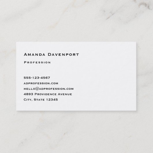 Copperplate Font Business Card Template 名刺 (裏面)
