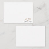 Copplesスクリエレガントプト・モノグラム・ハート・金ゴールドBlack ノートカード (正面/裏面)