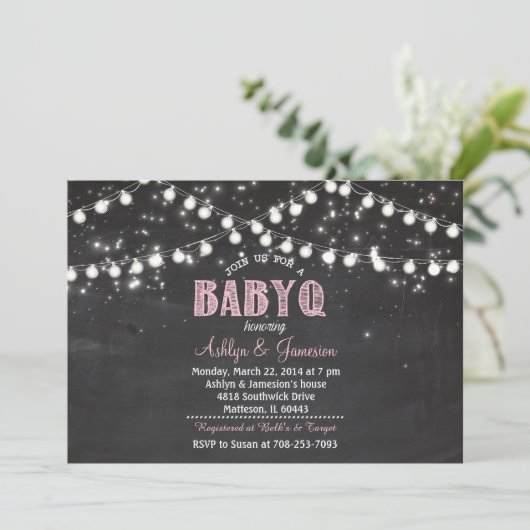 Copples BabyQ BBQ Baby Shawer LightsInvitation 招待状 (スタンド正面)