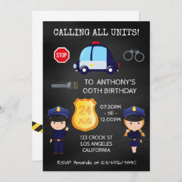 Cops and Robers誕生日Chalkboard追加の写真 招待状