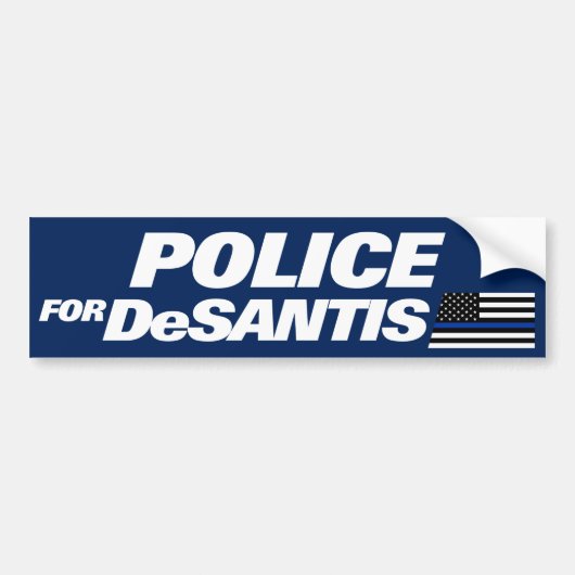 Cops DeSantis Blue Line Police For DeSantis 2028 バンパーステッカー (正面)