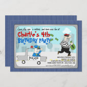 COPS n Robbers Cartoonパーティの招待状 招待状 (正面/裏面)
