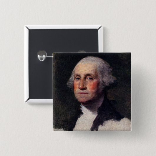 Copy Anthaenum George Washington、Gilbert Stuart 缶バッジ (正面&裏面)