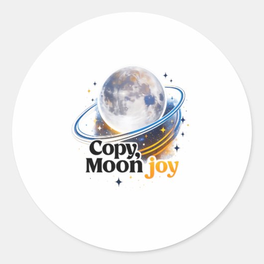 Copy Moon Joy Celestial Planet Graphic STICKER ラウンドシール (正面)