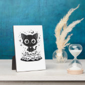 Copy of Cat Skulls Creepy Cute Kitty Goth Black Al フォトプラーク (側面)