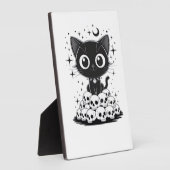Copy of Cat Skulls Creepy Cute Kitty Goth Black Al フォトプラーク (側面)