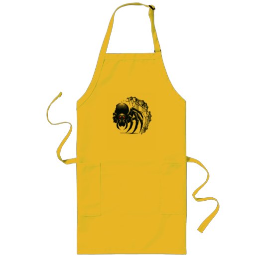 Copy of Creepy Black Spider Gothic Design ロングエプロン (正面)