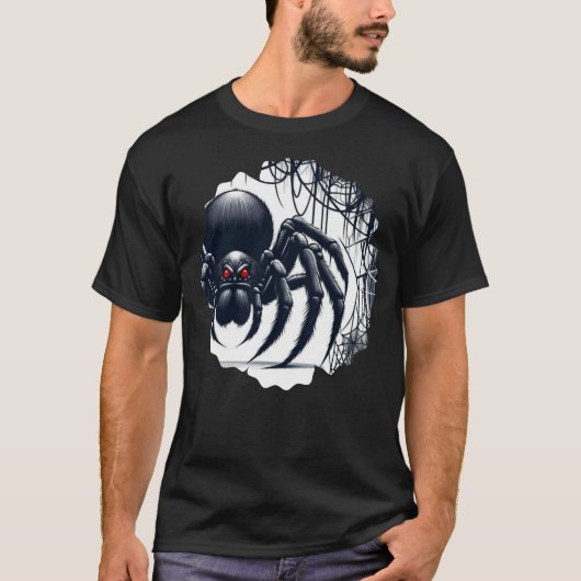 Copy of Creepy Black Spider Gothic Design Tシャツ (正面)