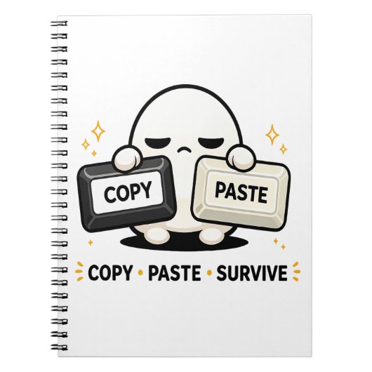 Copy Paste Survive - 面白いテクノロジー・コーディング・かわいい ノートブック (正面)