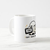 Copy Paste Survive - 面白い テック コーディング かわいい コーヒーマグカップ (正面左)