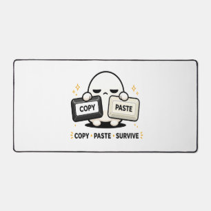 Copy Paste Survive - 面白い テック コーディング かわいい デスクマット