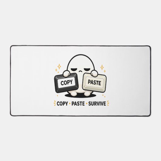 Copy Paste Survive - 面白い テック コーディング かわいい デスクマット (正面)