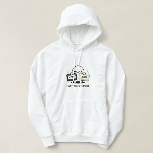 Copy Paste Survive - 面白い テック コーディング かわいい パーカ (デザイン正面)